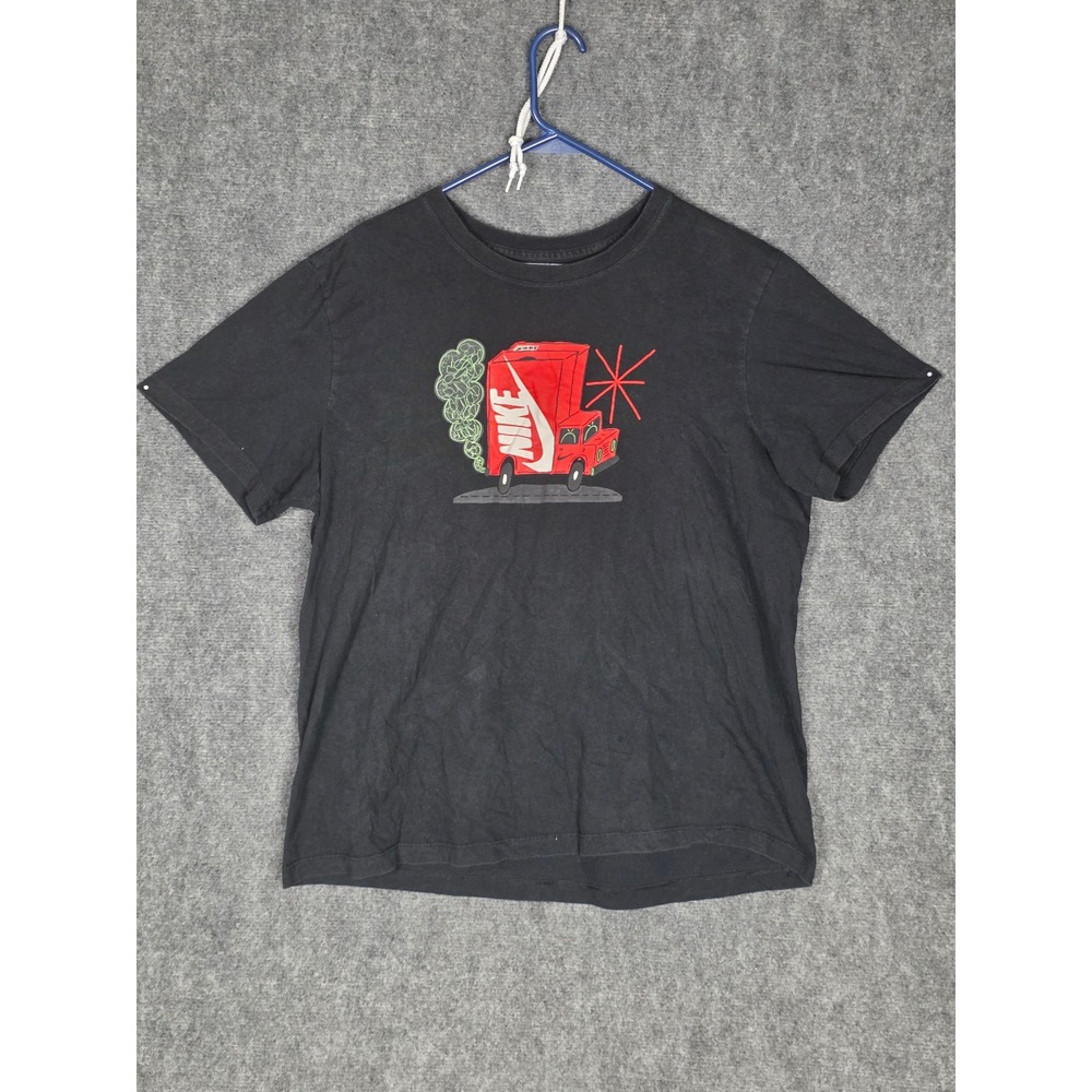 Nike Tee Black XL TIE Truck Graphic Short Sleeve Mens Top